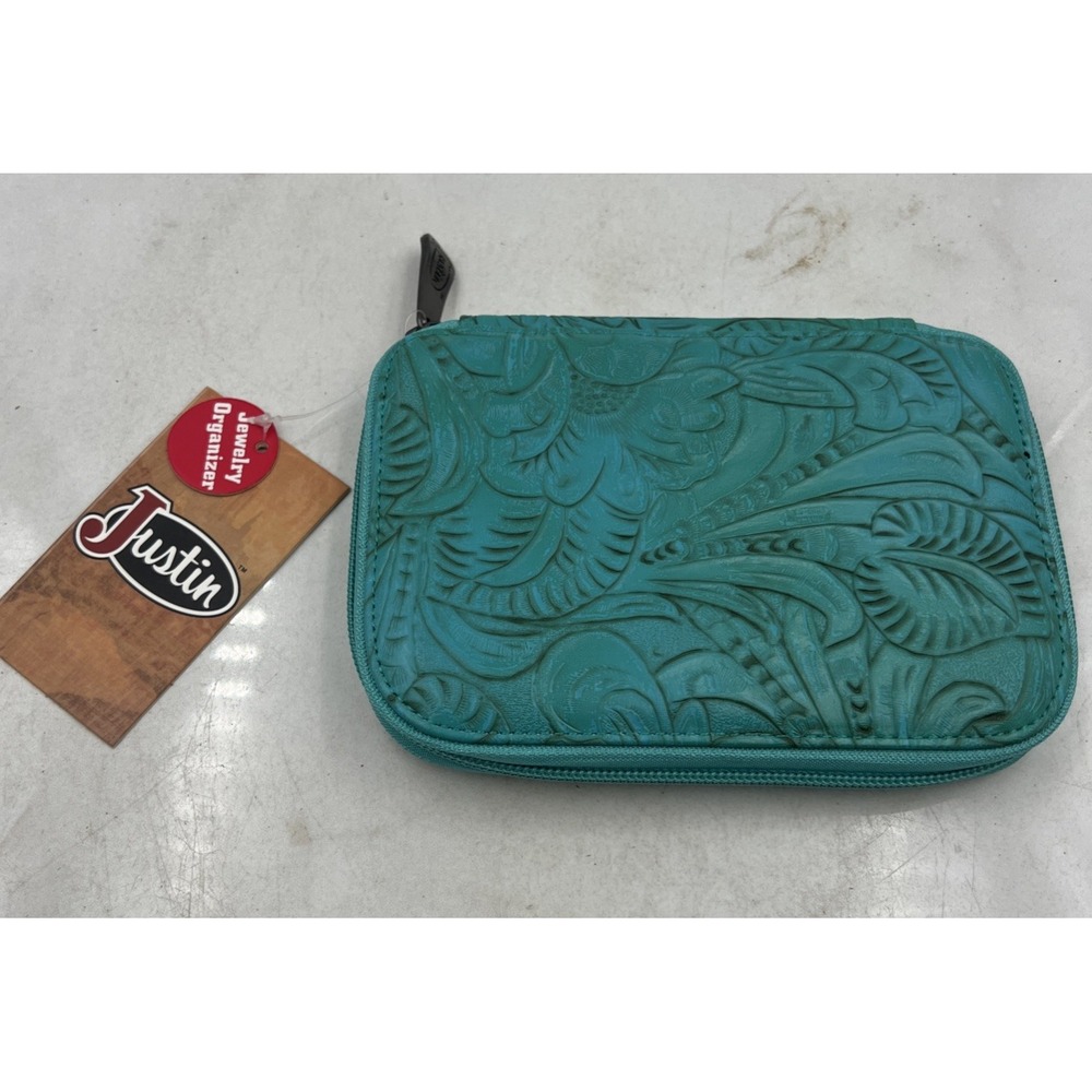 Justin Tooled Turquoise Jewelry Pouch Women's Jewelry Organizer